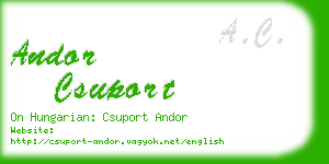 andor csuport business card